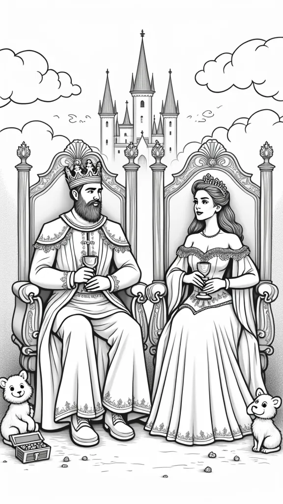 king and queen coloring page